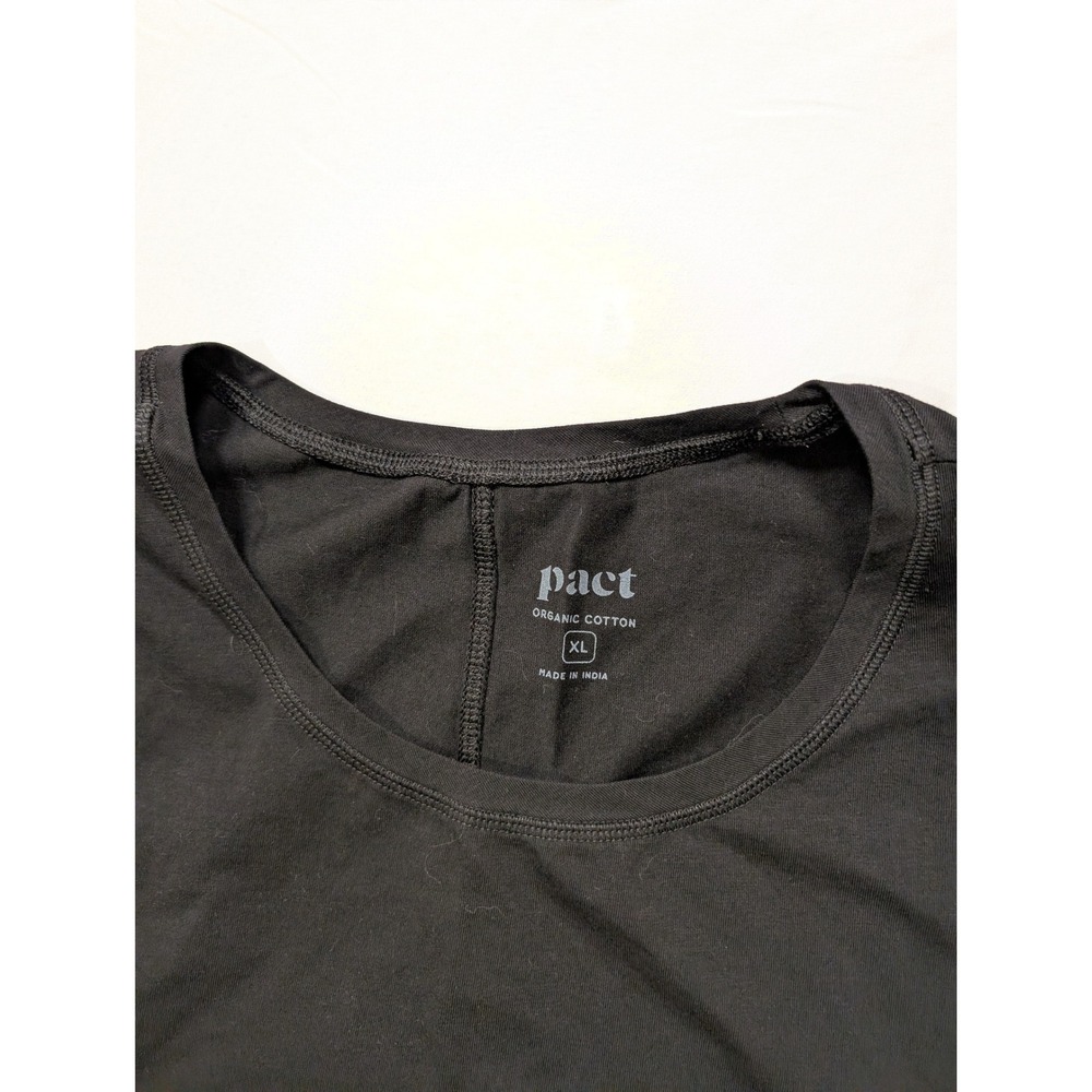 Pact Women XL Organic Cotton Stretch Tank Top Black Scoop Sleeveless Spring - Picture 4 of 12